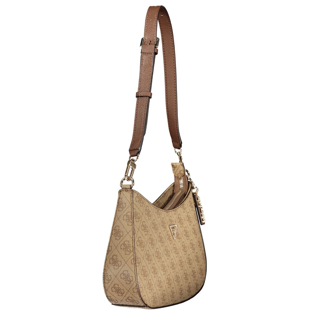 Guess Jeans Beige Polyurethane Women's Zip Shoulder Bag - Ref GU-44014