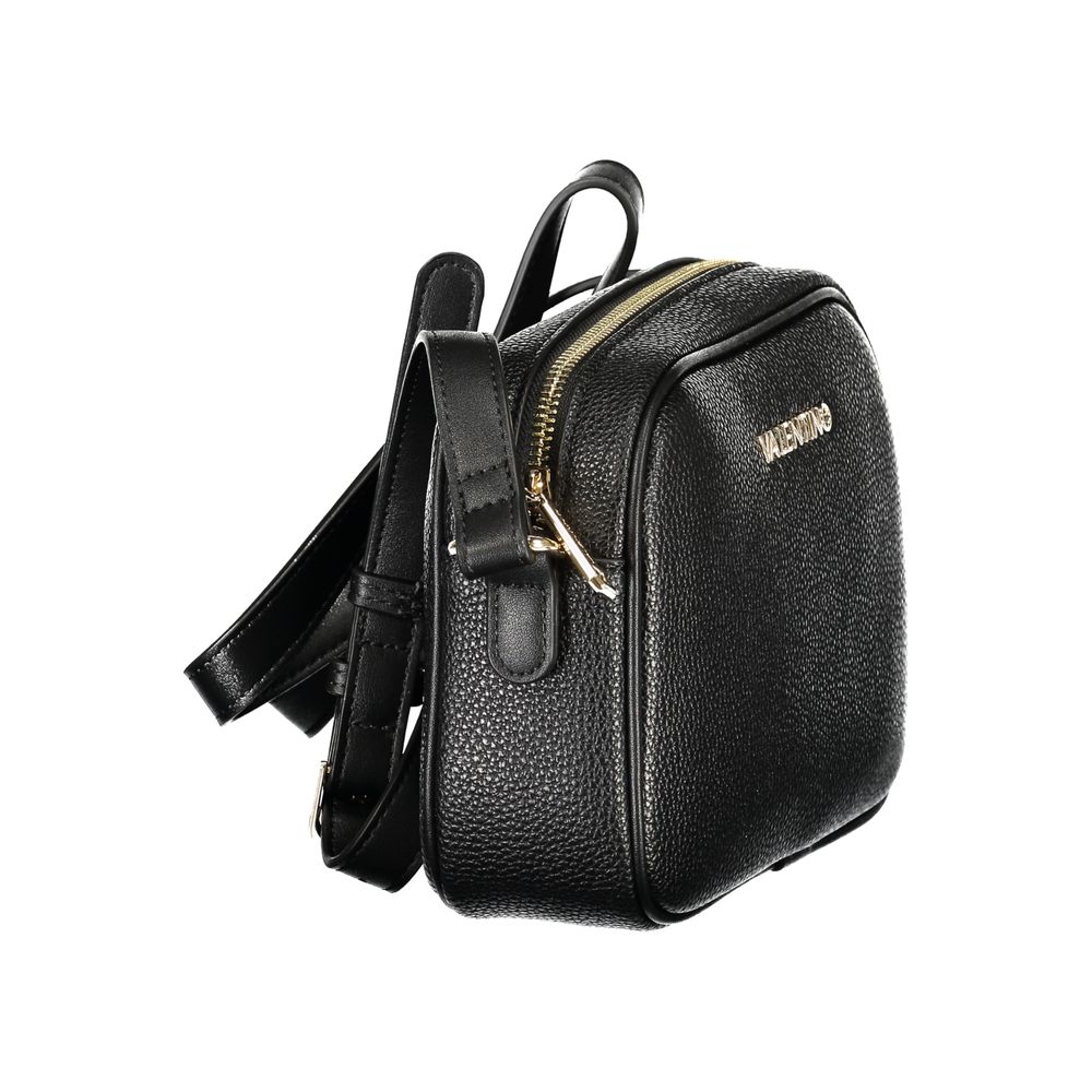 Mario Valentino Black Polyurethane Women's Zip Shoulder Bag - Ref VA-44621