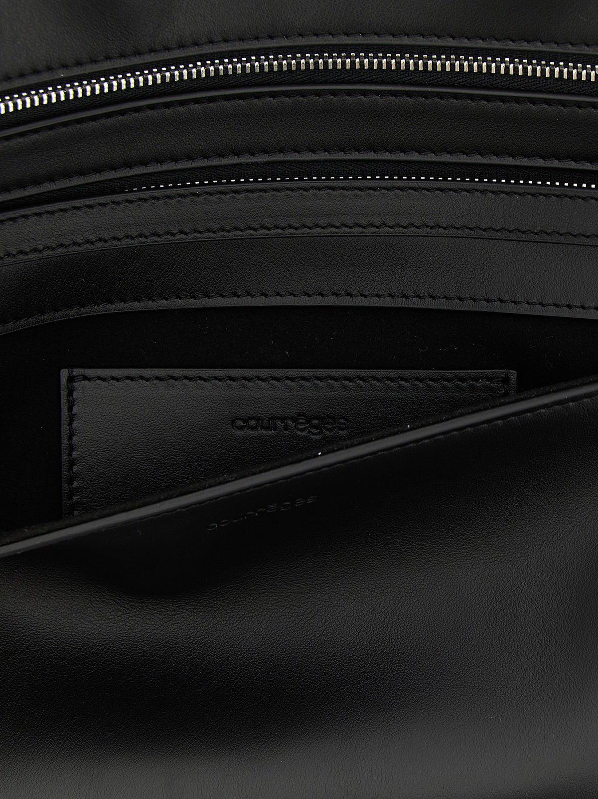 Courrèges Black Cowhide Clutch Bag