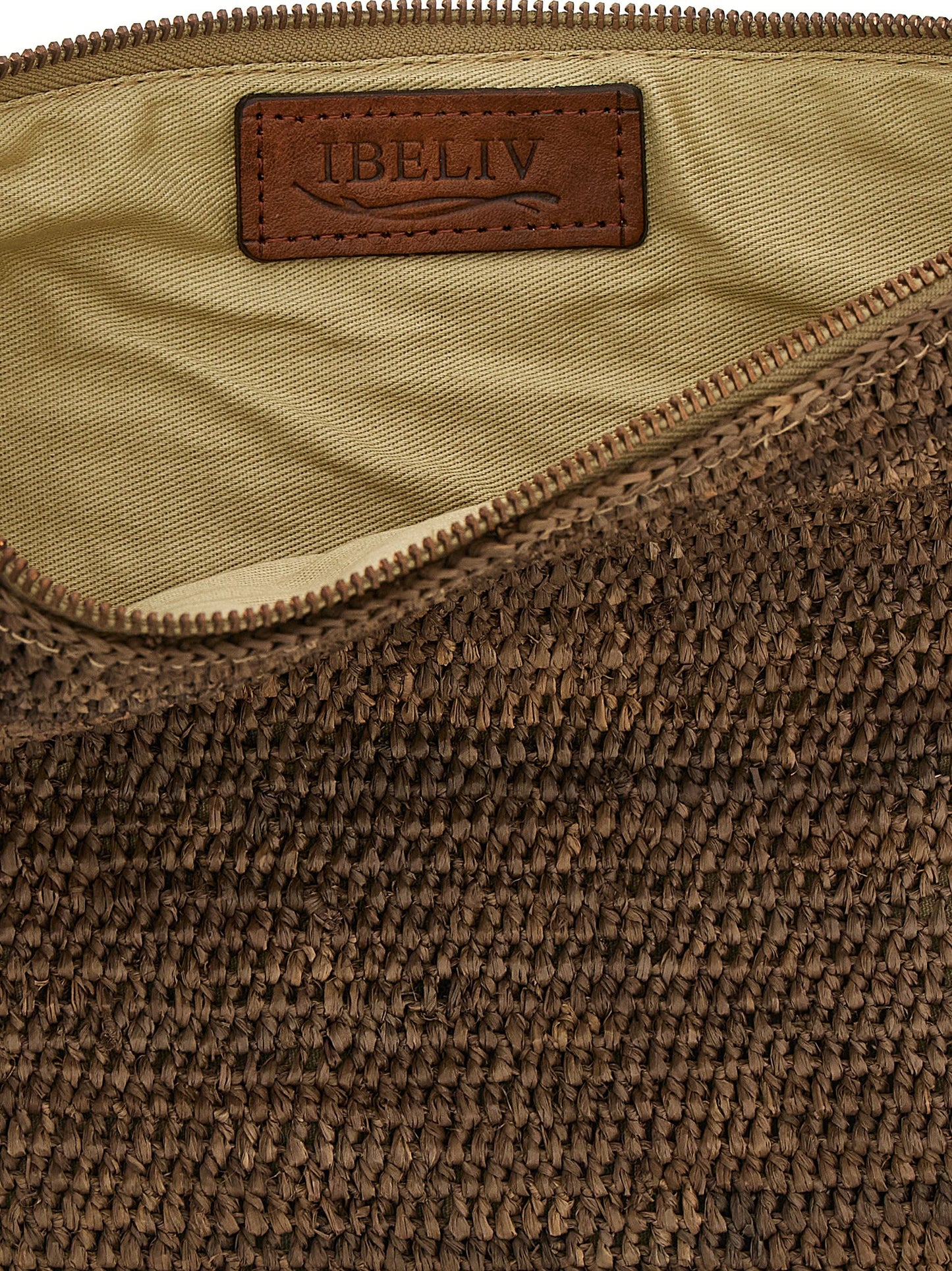 Ibeliv Brown Raffia Clutch Bag