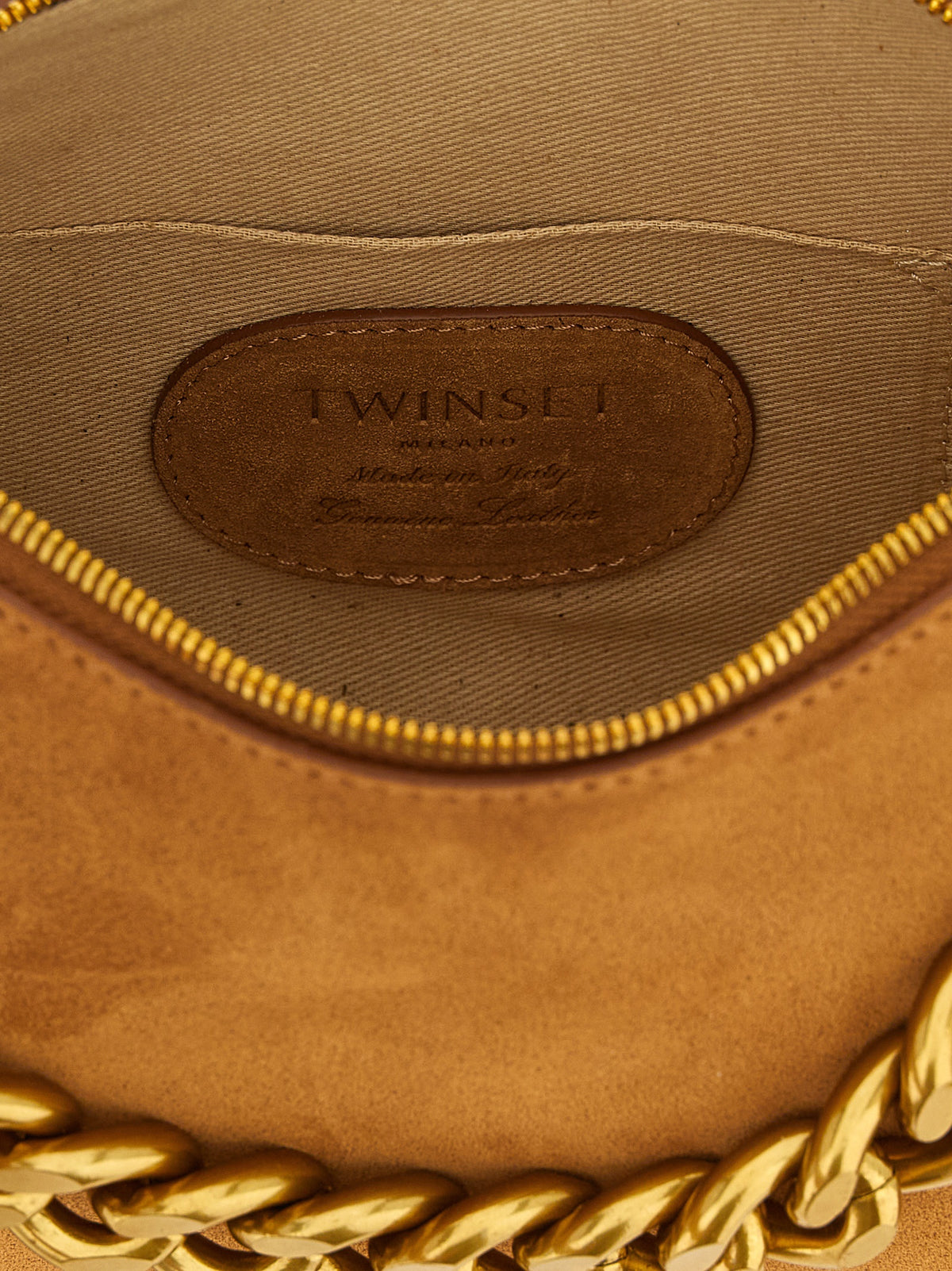 Twinset Brown Leather Shoulder Bag