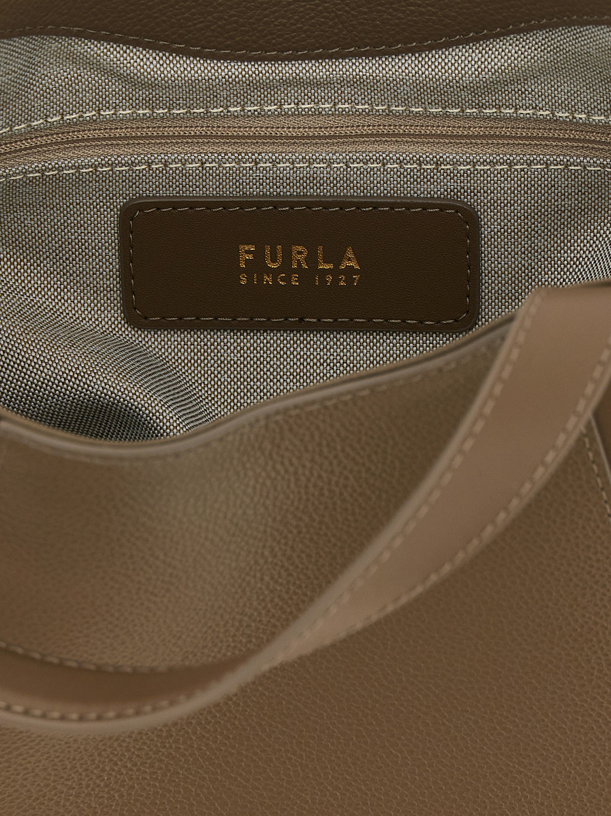 Furla Gray Calfskin Tote Bag