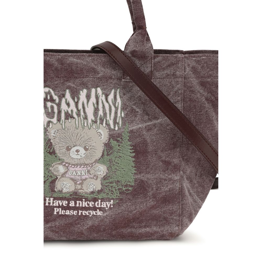 Ganni Burgundy Cotton Shoulder Bag