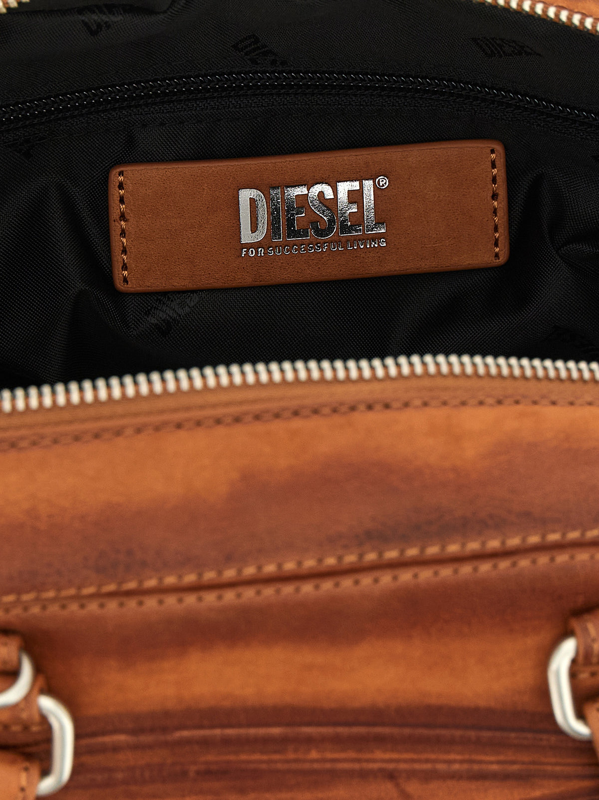 Bolso de hombro de otras fibras color marrón Diesel