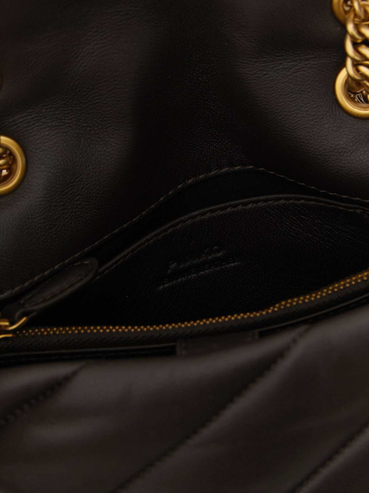 PINKO Black Lamb Leather Women's Chain Crossbody Bag