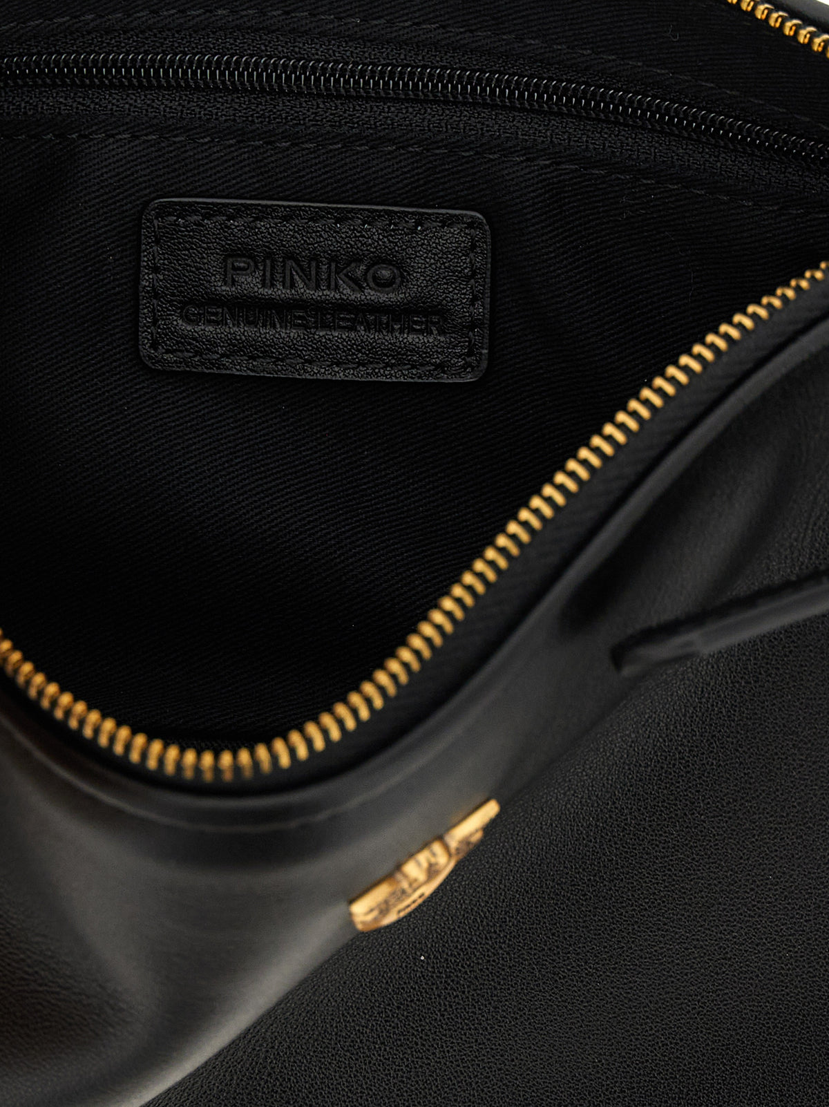 PINKO Black Goatskin Women's Mini Crossbody Bag