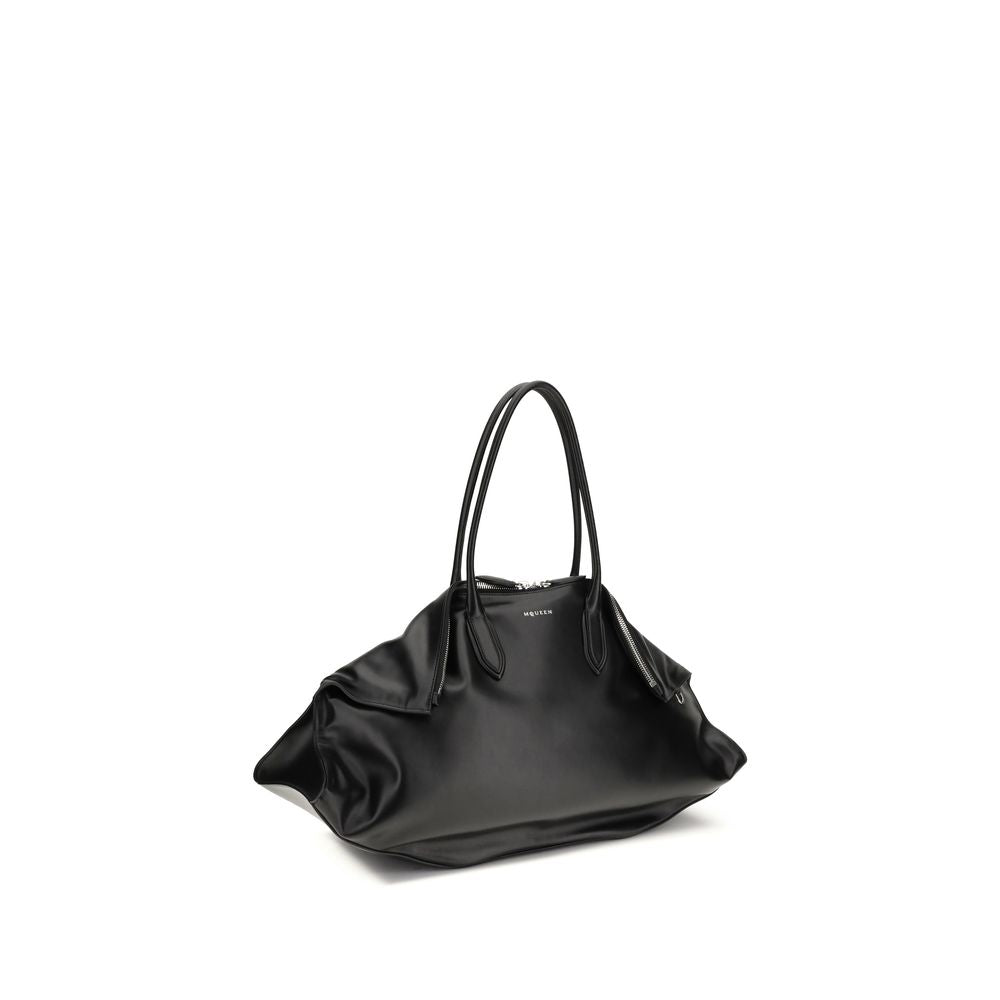 Alexander McQueen Black Calf Leather Bos Taurus Shoulder Bag