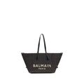 Balmain Black Raffia Shoulder Bag