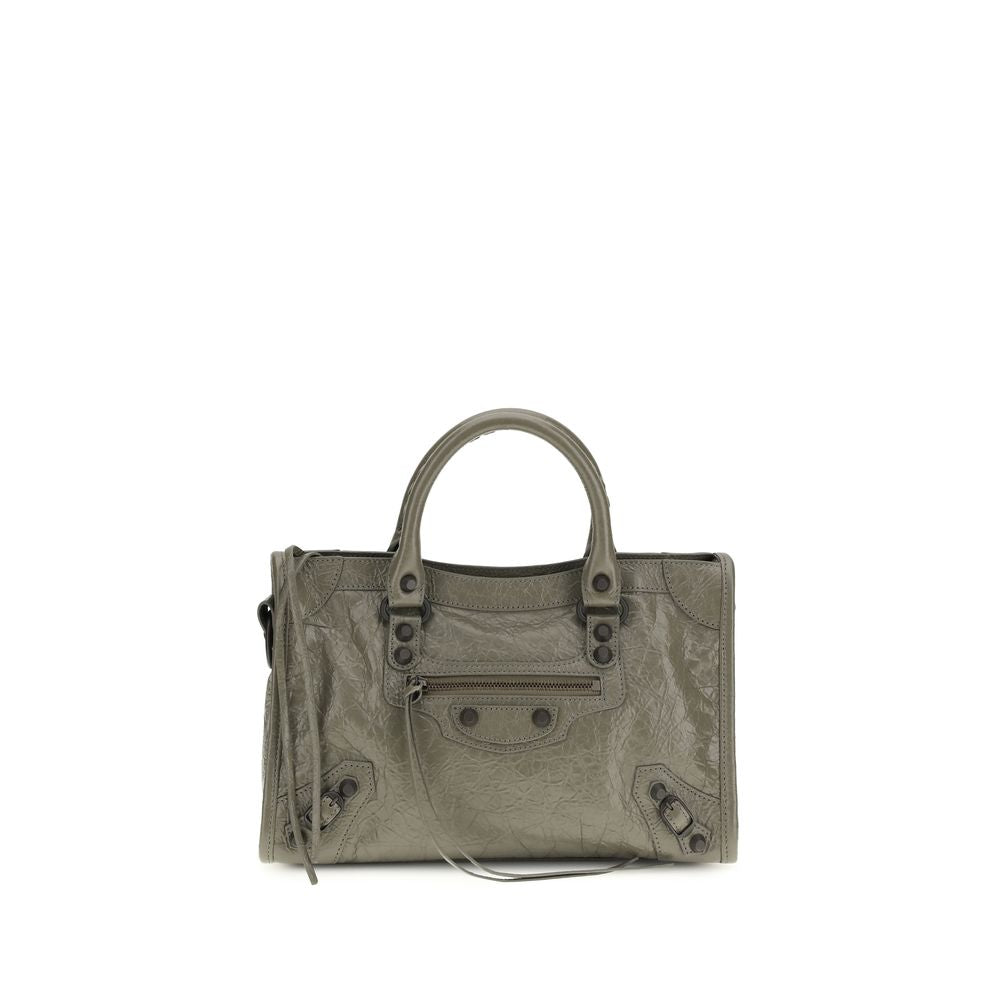 Balenciaga Gray Calf Leather Bos Taurus Shoulder Bag