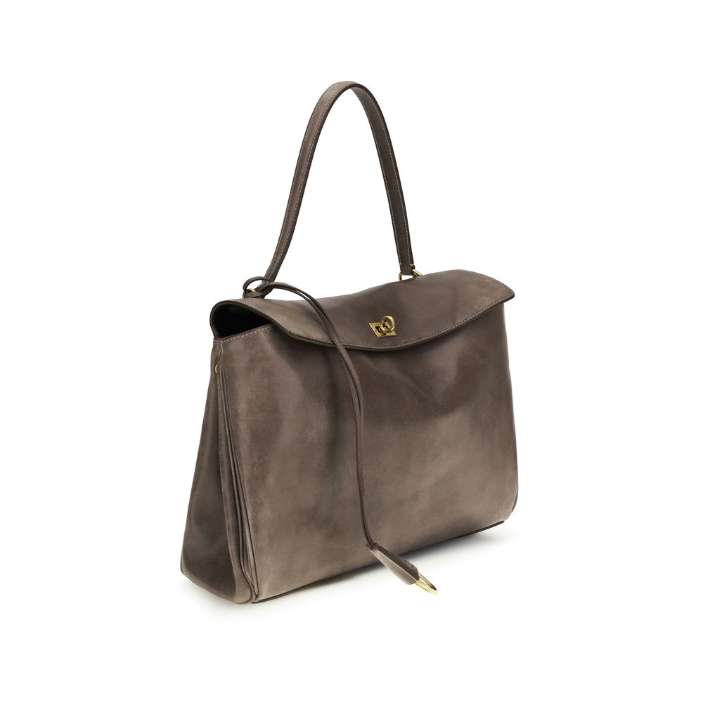 Balenciaga Gray Lamb Ovis Aries Aries Shoulder Bag