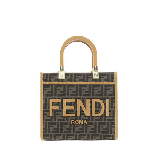 Fendi Brown Fabric Shoulder Bag