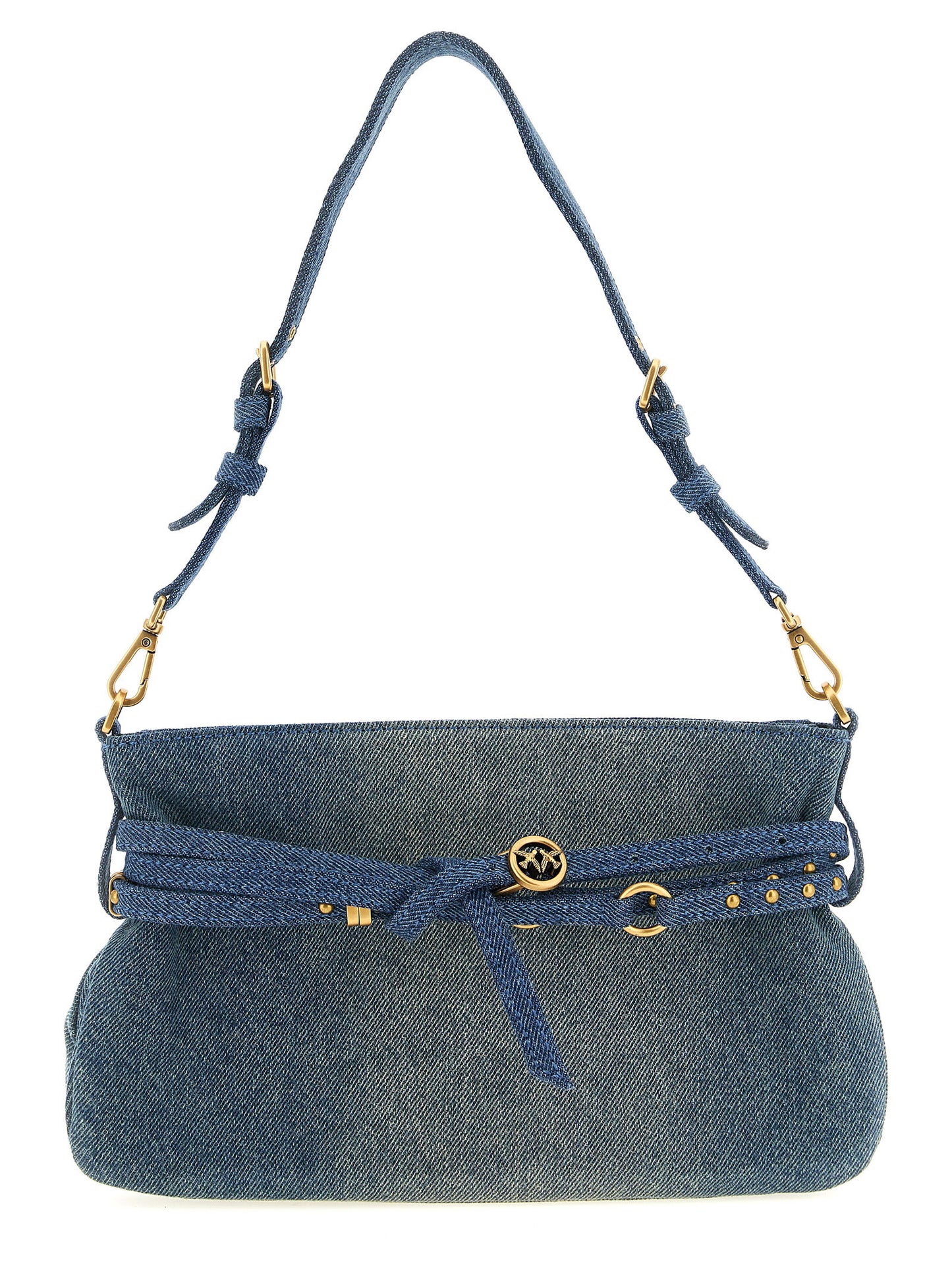 PINKO Blue Cotton Shoulder Bag