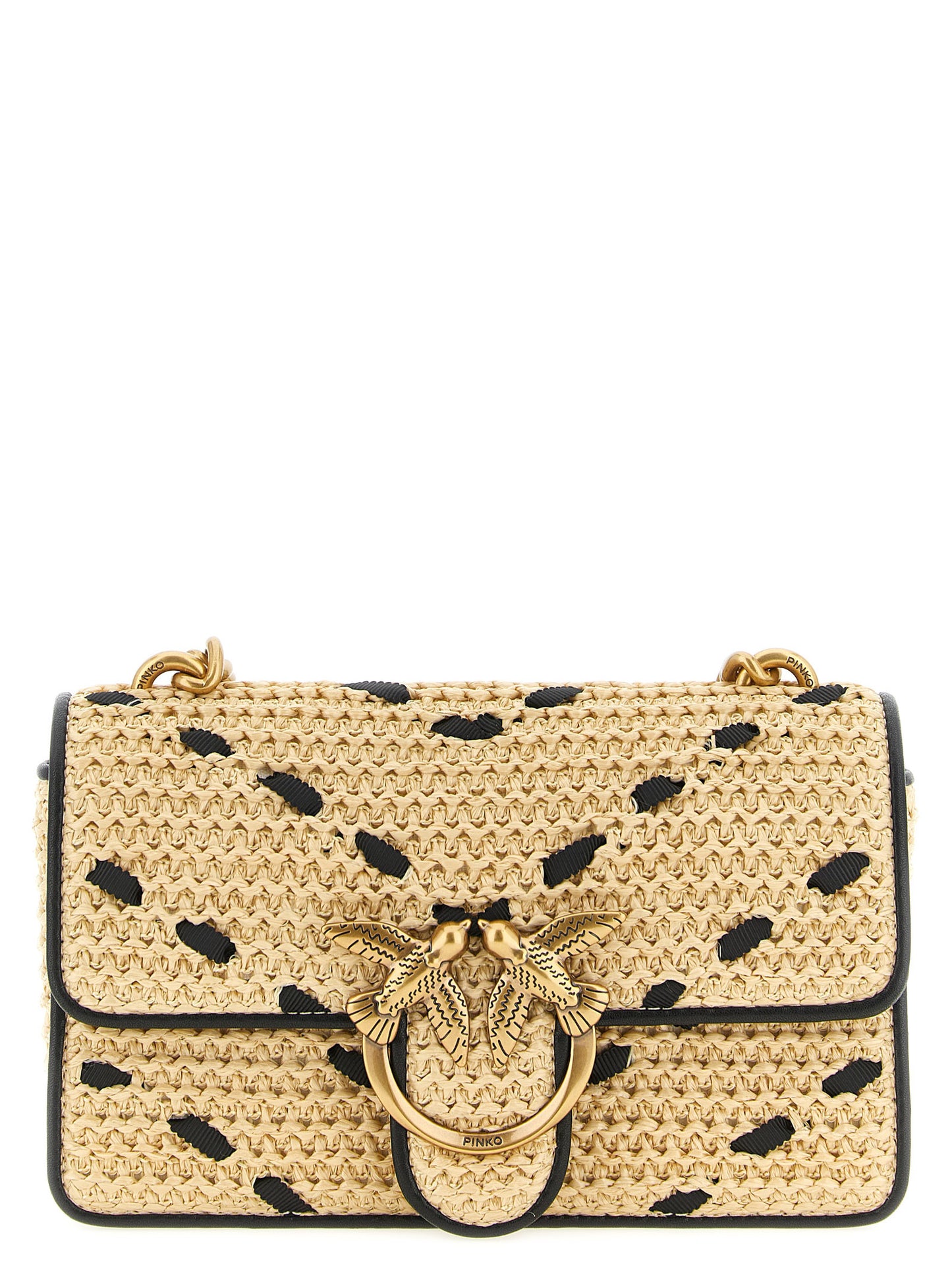 PINKO Beige Cowhide Crossbody Bag