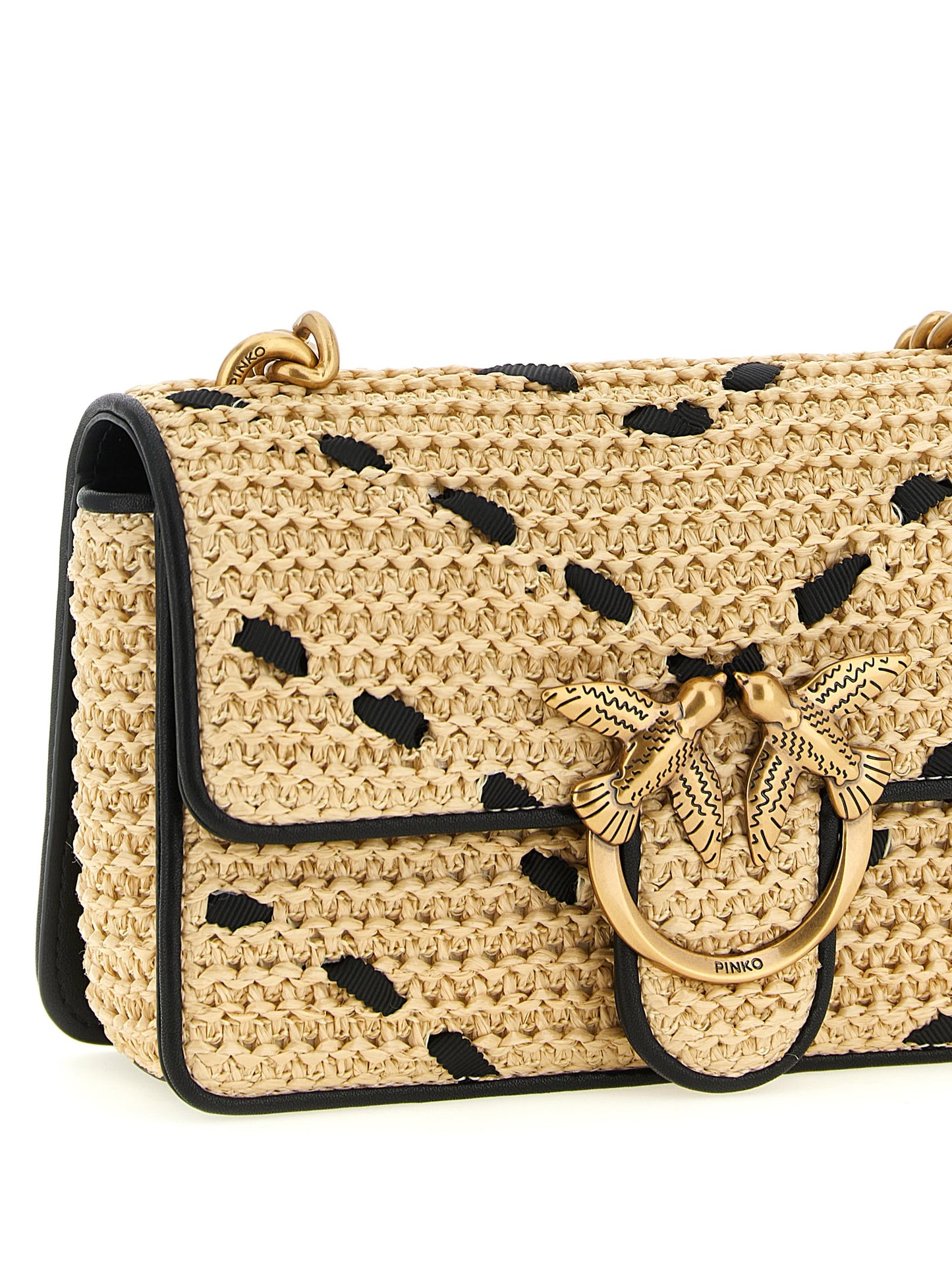 PINKO Beige Cowhide Crossbody Bag