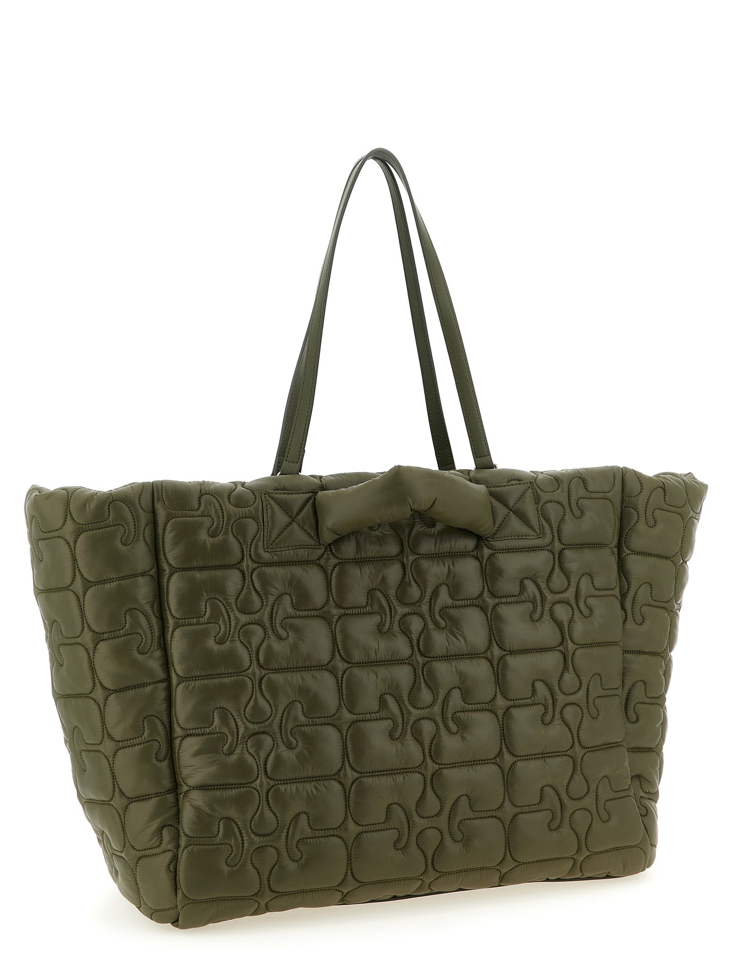 Ganni Bicolor Recycled Polyamide Tote Bag