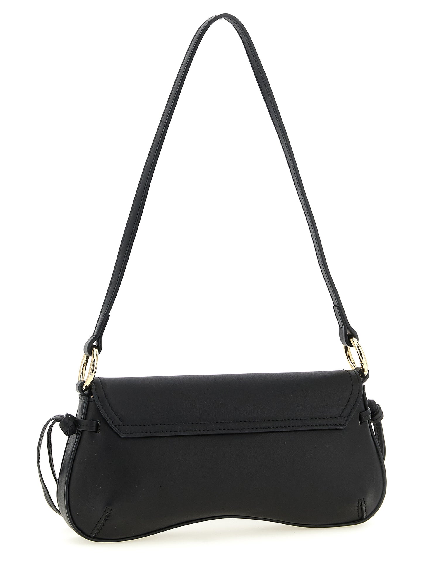 Twinset Black Leather Shoulder Bag