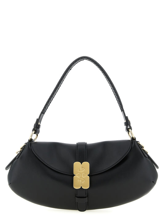 Ganni Black Leather Shoulder Bag