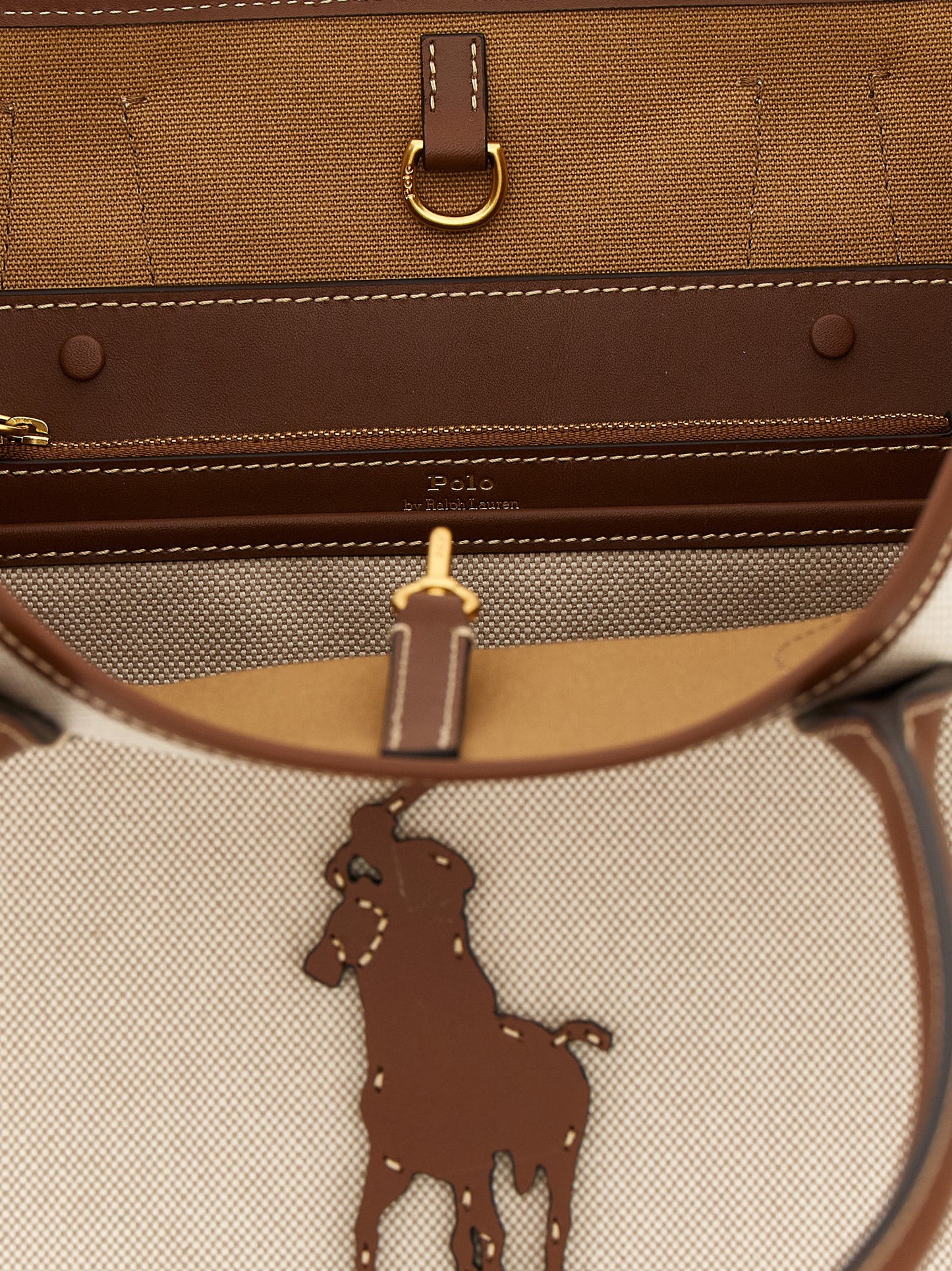 Polo Ralph Lauren Brown Cotton Tote Bag
