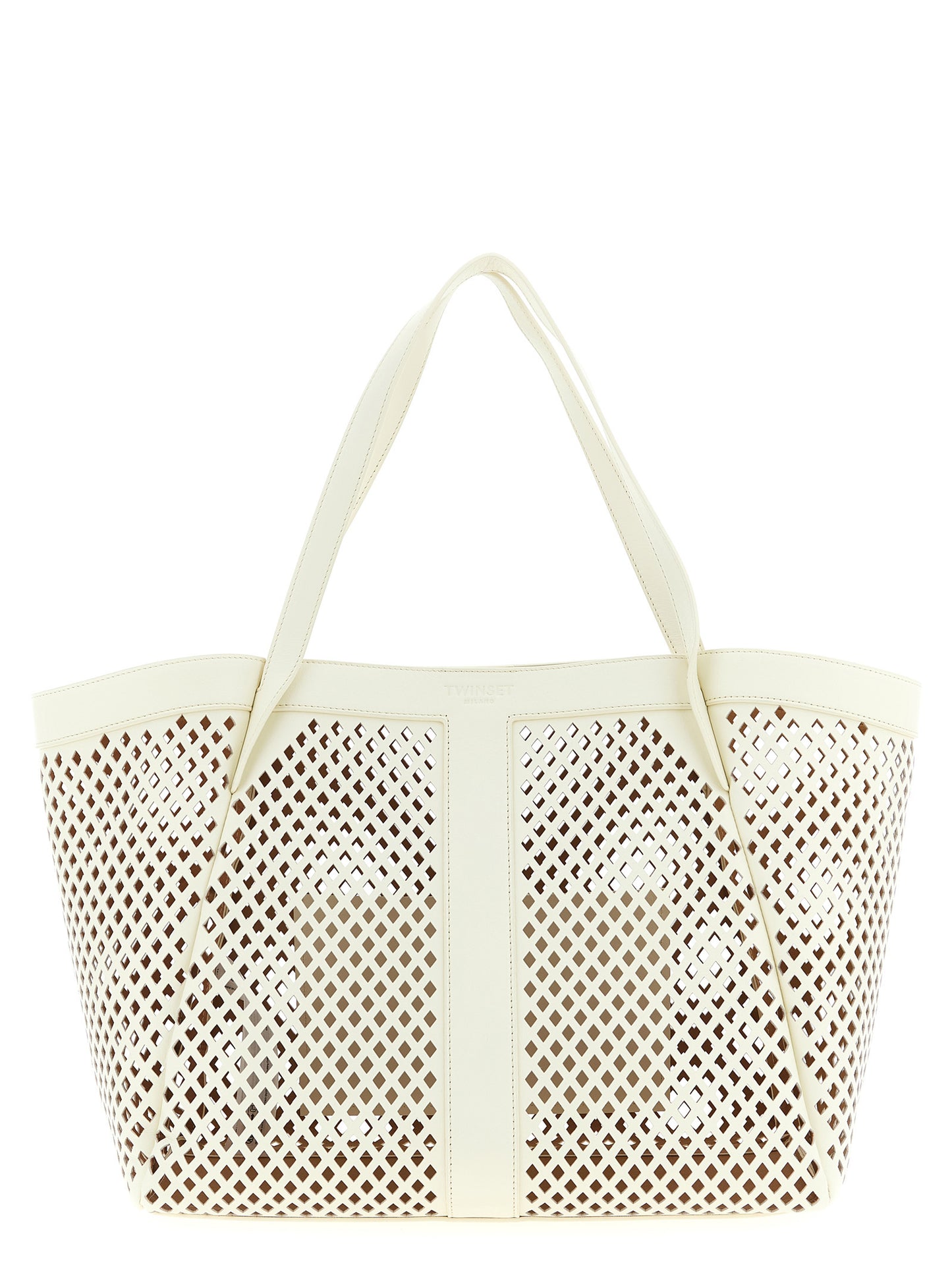 Twinset White Leather Tote Bag