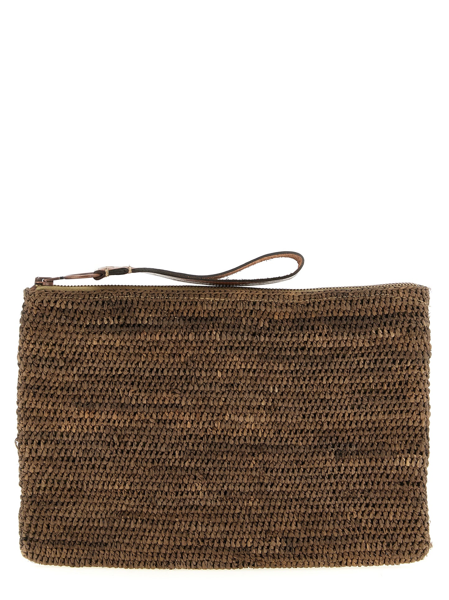 Ibeliv Brown Raffia Clutch Bag
