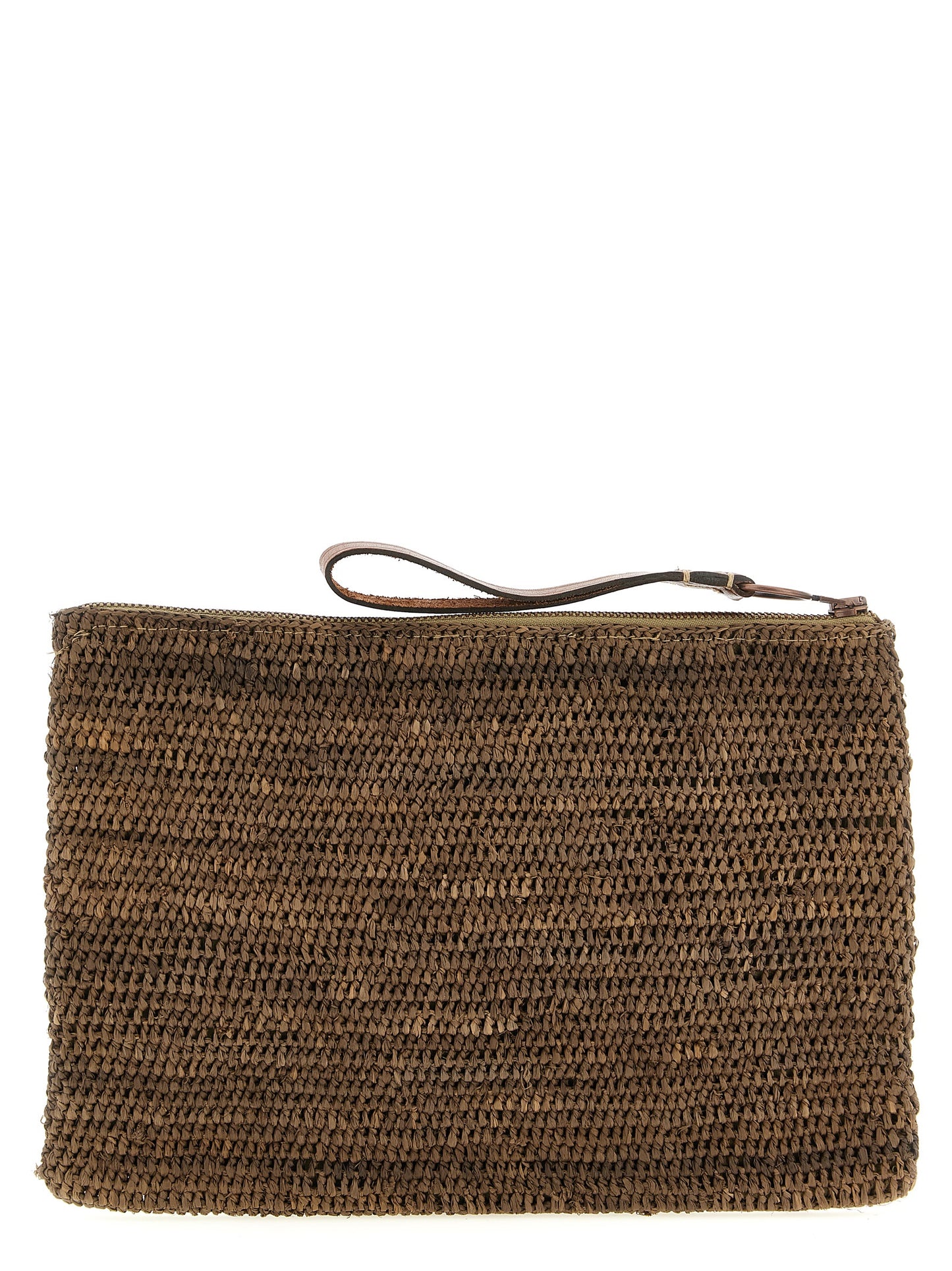 Ibeliv Brown Raffia Clutch Bag