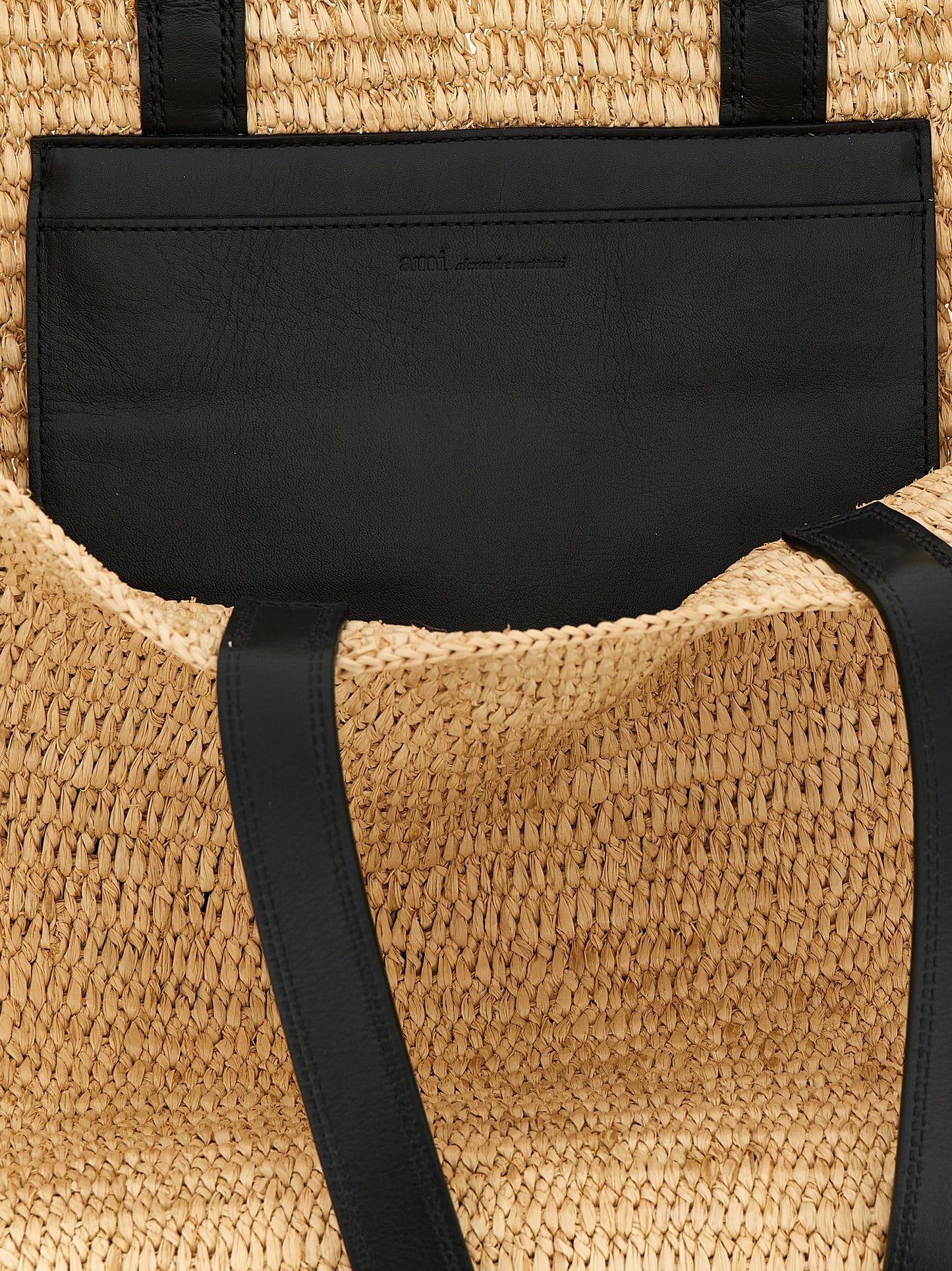 Ami Paris Beige Calfskin Tote Bag