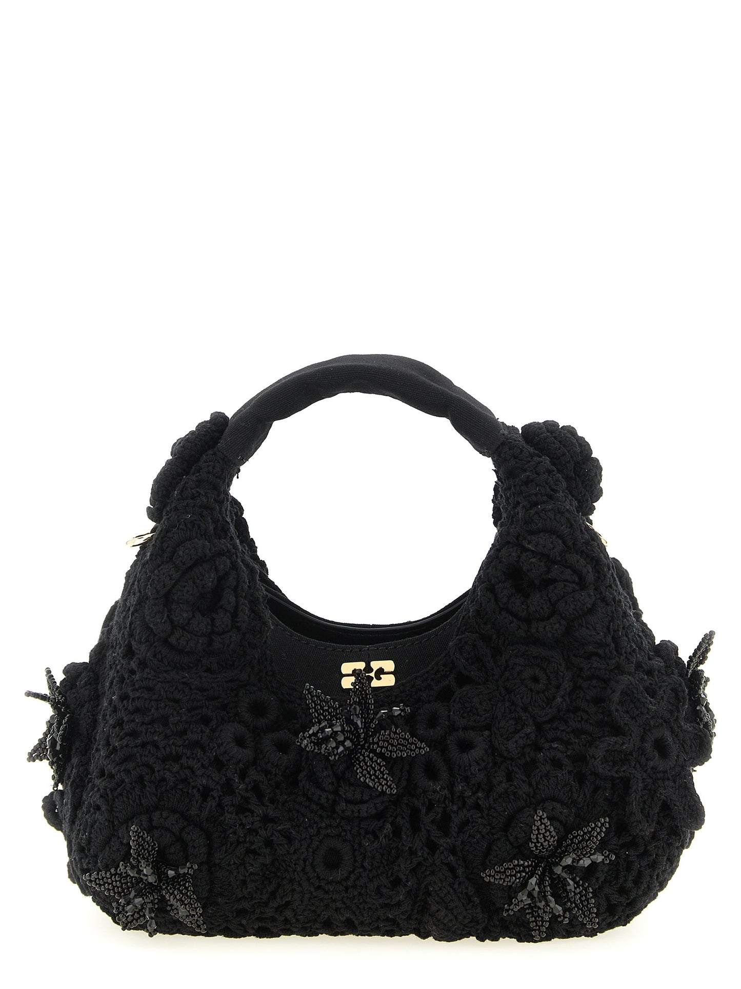 Ganni Black Organic Cotton Handbag