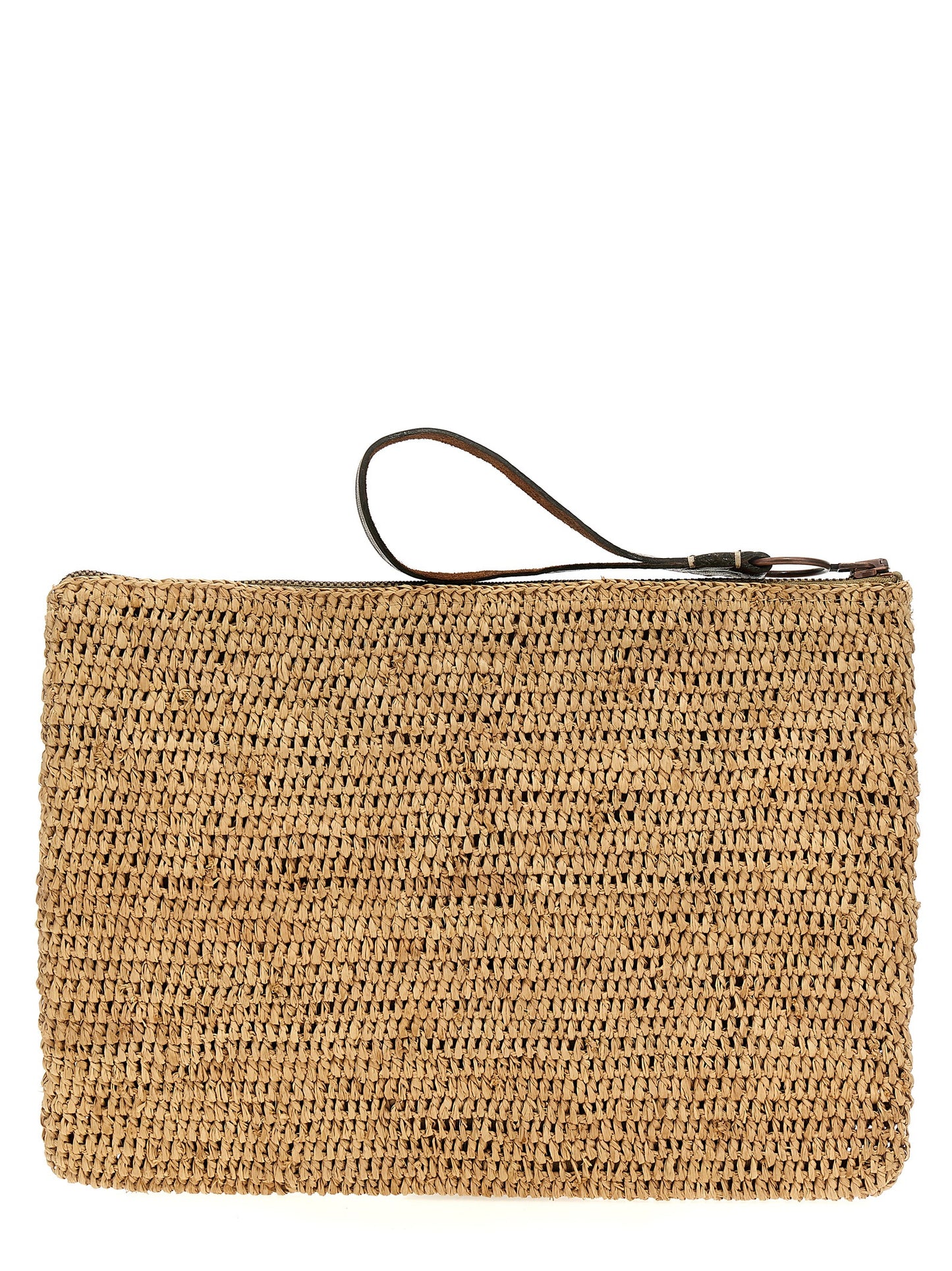 Ibeliv Beige Raffia Clutch Bag