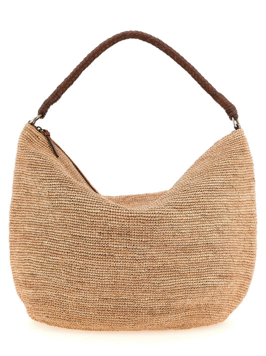 Ibeliv Beige Raffia Shoulder Bag