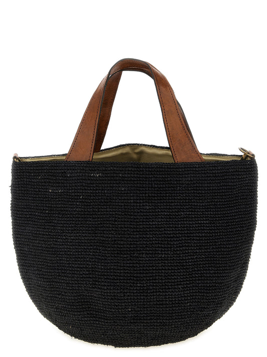 Ibeliv Black Raffia Handbag