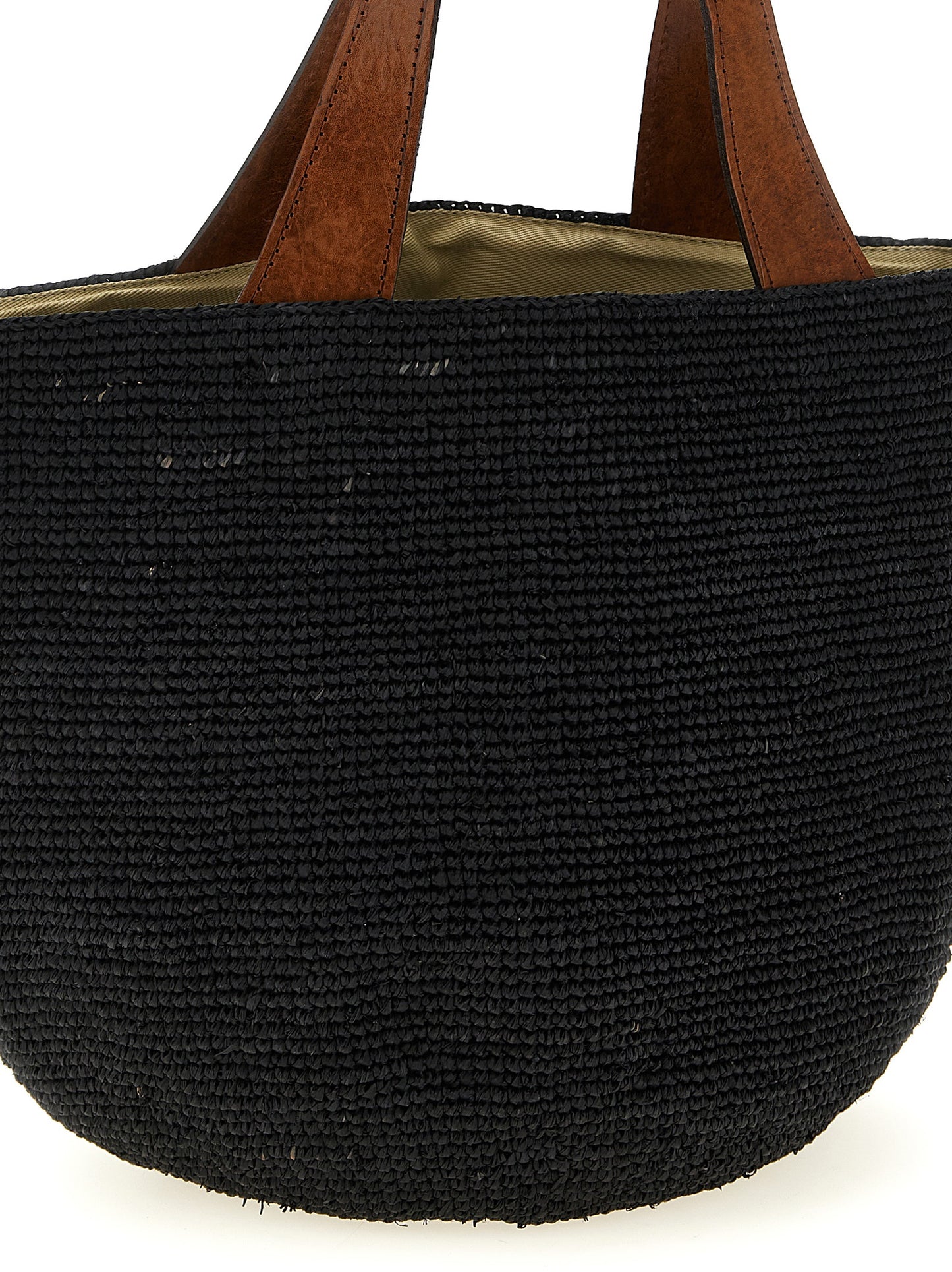 Ibeliv Black Raffia Handbag