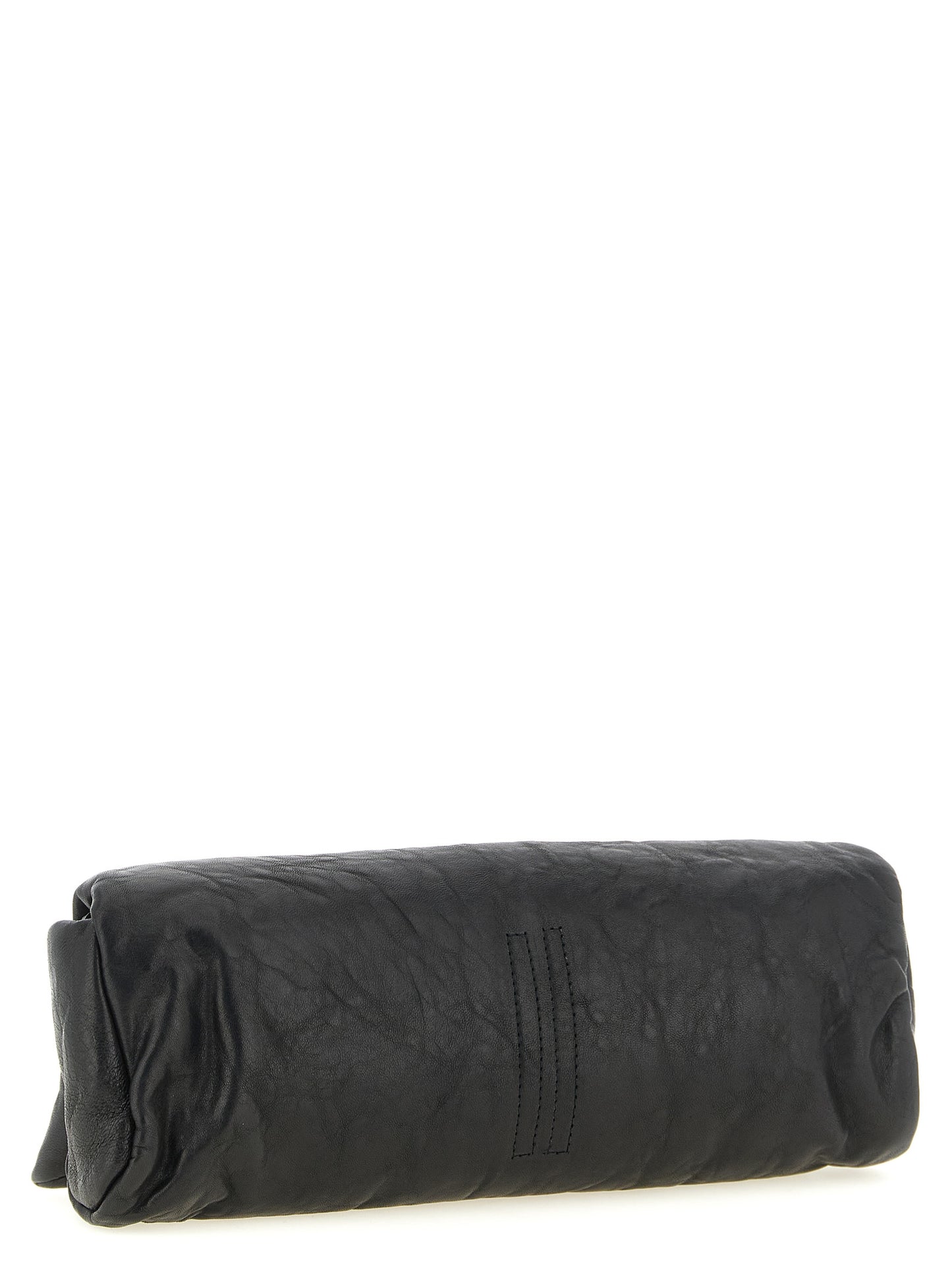 Rick Owens Black Lamb Leather Clutch Bag