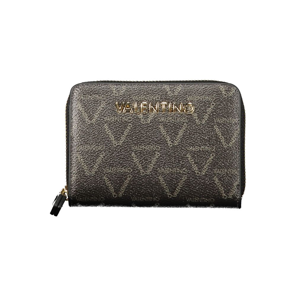 Mario Valentino Black Polyurethane Women's Zip Coin Purse Wallet - Ref VA-46710