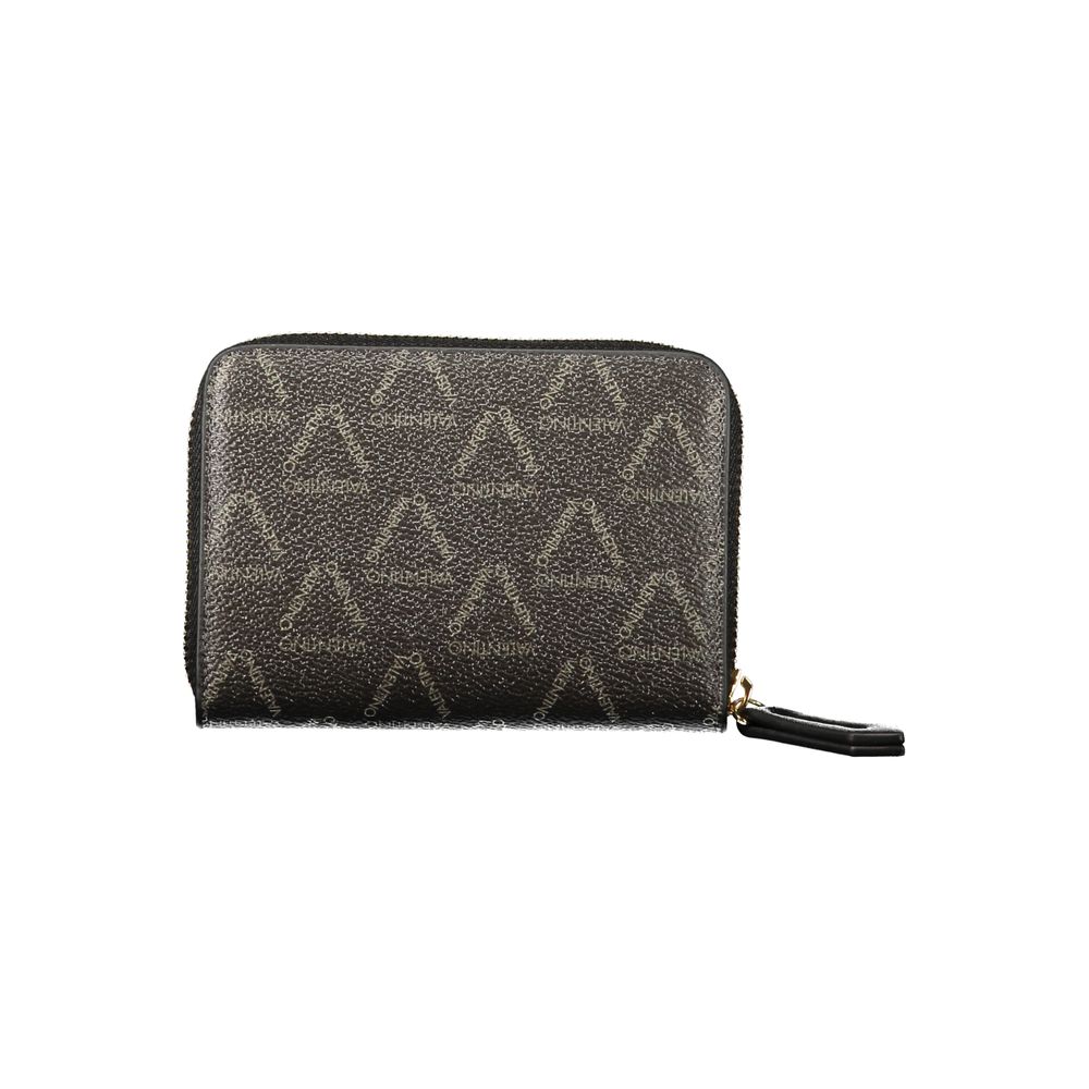 Mario Valentino Black Polyurethane Women's Zip Coin Purse Wallet - Ref VA-46710