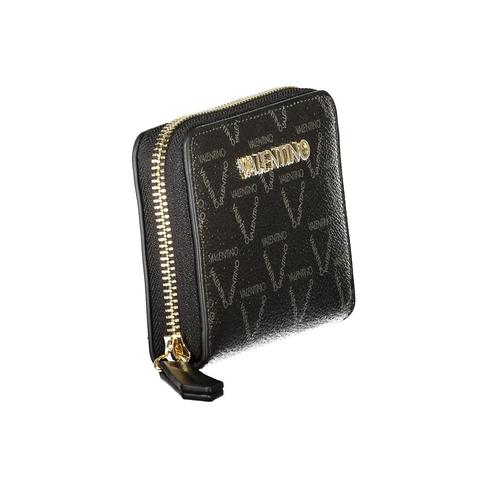 Mario Valentino Black Polyurethane Women's Zip Coin Purse Wallet - Ref VA-46710