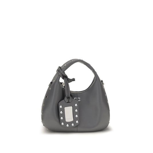 Bolso de mano Ganni de cuero reciclado gris