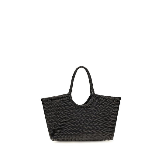 Dragon Diffusion Black Calf Leather Women's Woven Tote Bag
