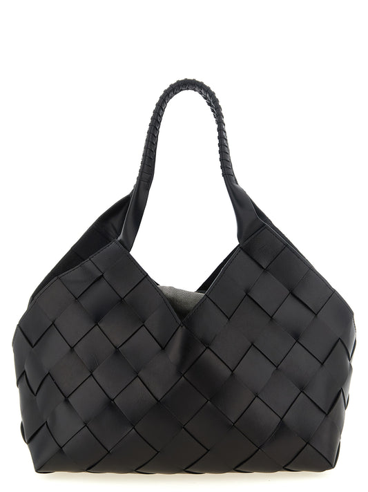 Dragon Diffusion Black Calfskin Women's Woven Clutch