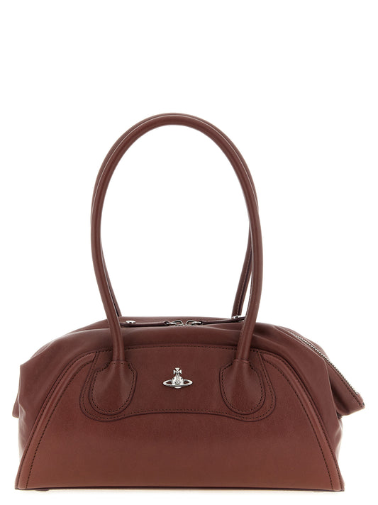 Bolso de hombro Vivienne Westwood de piel de becerro marrón