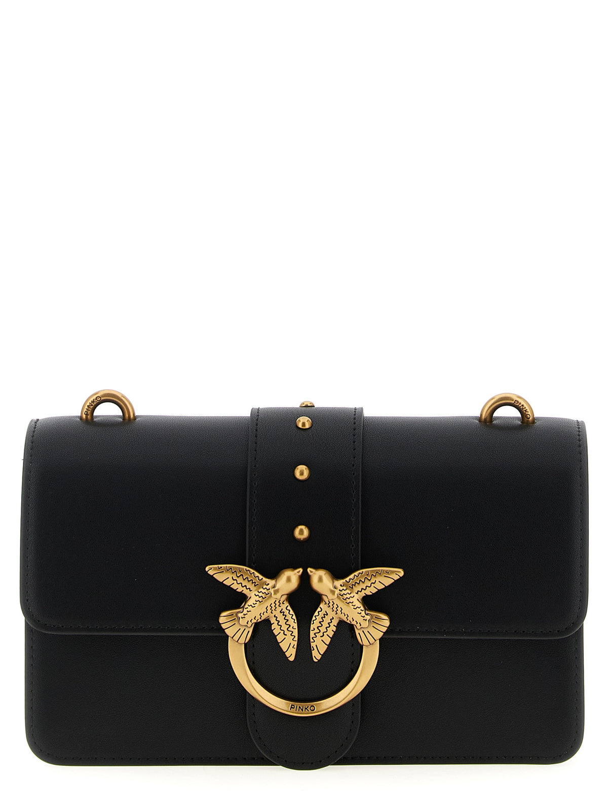 PINKO Black Calfskin Crossbody Bag