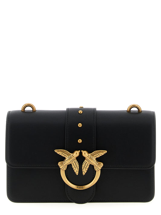 PINKO Black Calfskin Crossbody Bag