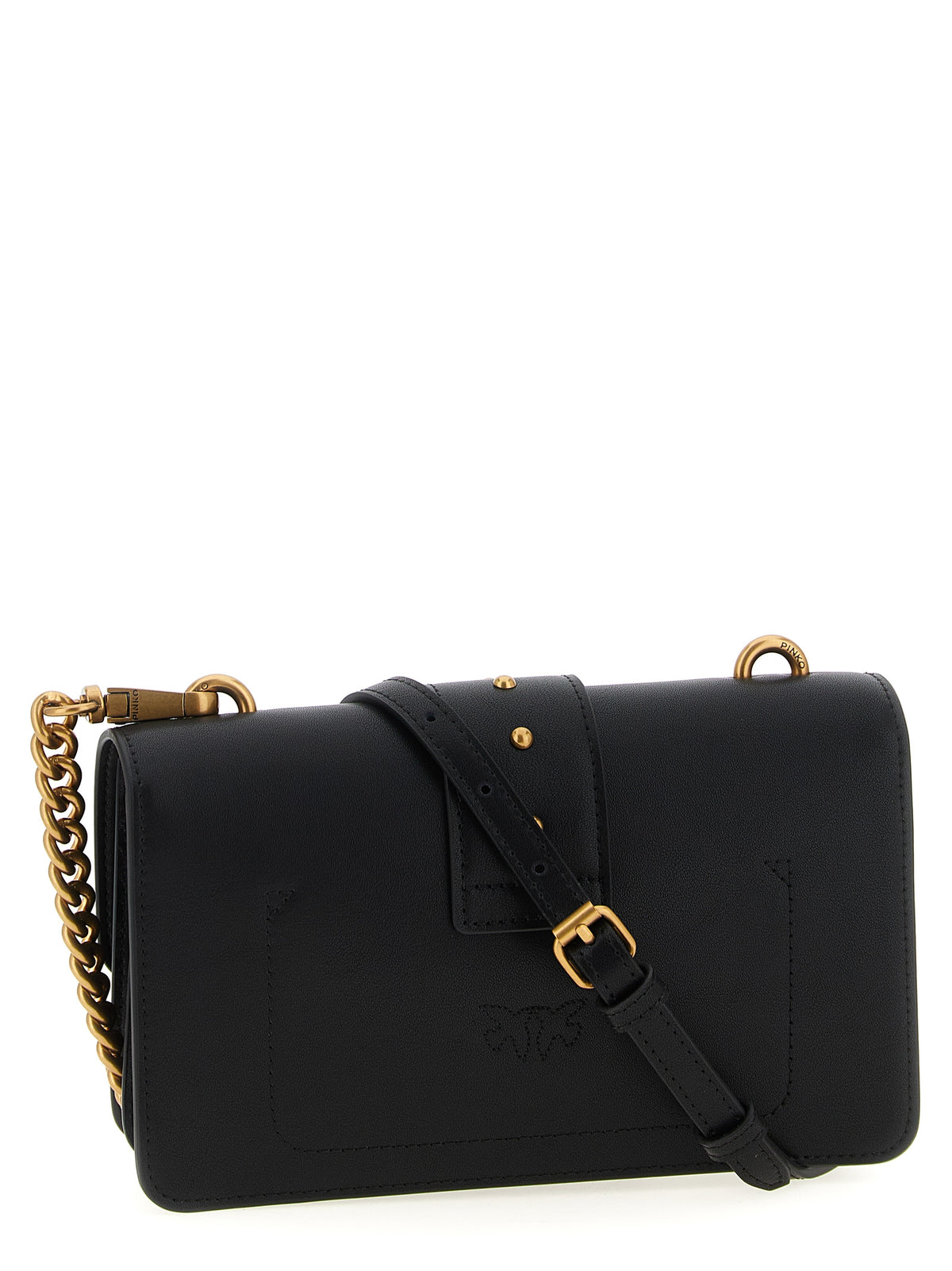 PINKO Black Calfskin Crossbody Bag