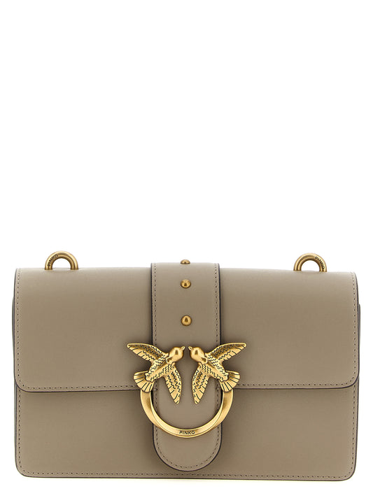 PINKO Gray Calfskin Crossbody Bag