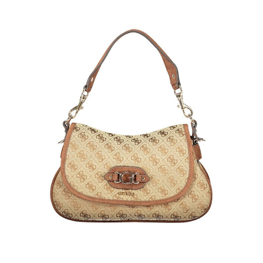 Bolso de mujer Guess Jeans de poliéster en color beige con correa de hombro ajustable