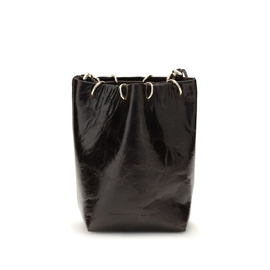 Benedetta Bruzziches Black Calf Leather Bucket Women's Mini Bucket Bag
