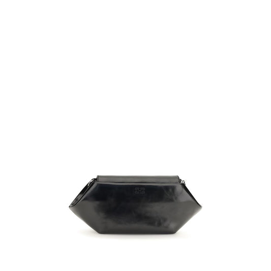Bolso de hombro Ganni de polietileno negro
