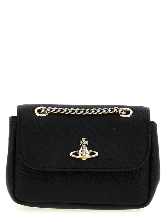 Bolso bandolera Vivienne Westwood de piel de vaca negra