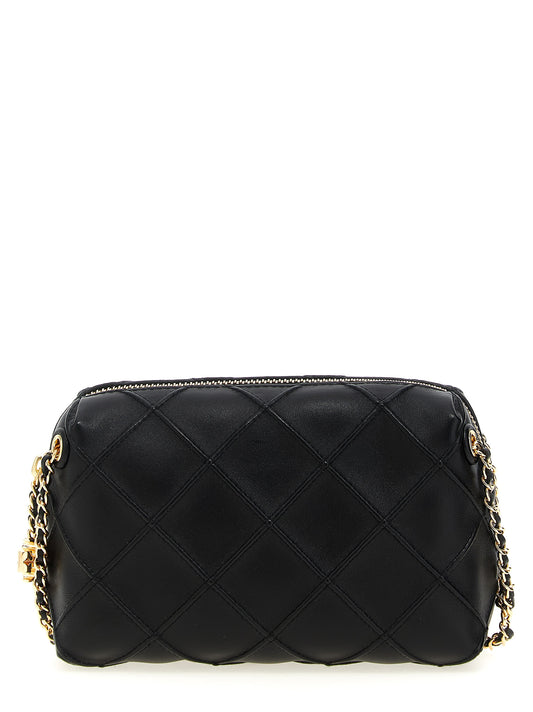 Tory Burch Black Lamb Leather Women's Chain Zip Crossbody Bag