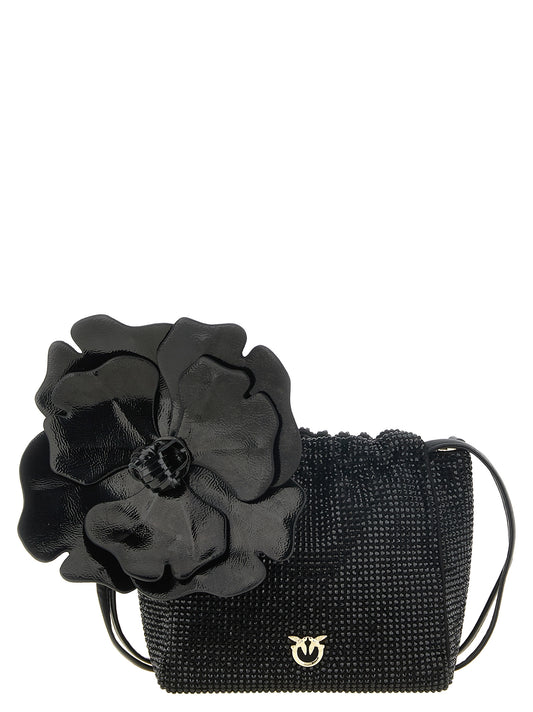 PINKO Black Polyurethane Clutch Bag