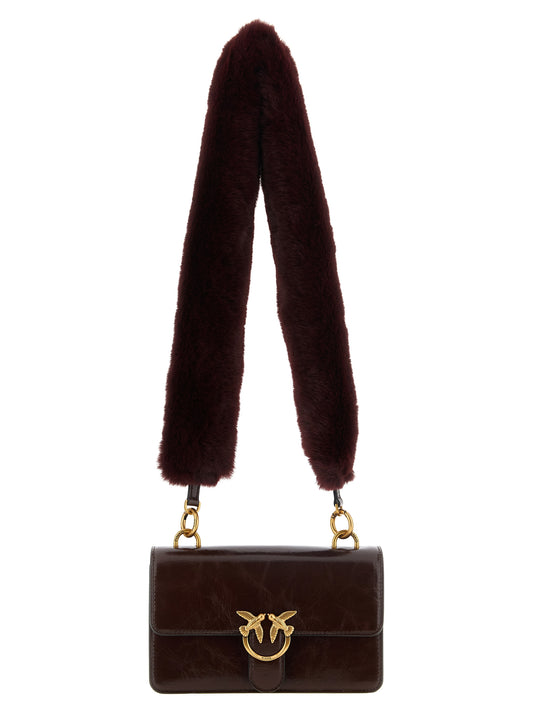Bolso de hombro PINKO de piel de becerro color burdeos